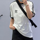 阿迪达斯 （adidas）三叶草短袖男装2025新款纯棉运动服宽松休闲服透气T恤女 IA4877/经典黑/长袖/纯棉/情侣11 190 /120A/XXXL