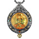 QIWN colorful gold and purple polished gold body hand-painted thangka pendant sterling silver male and female natal Buddha necklace hidden in the void Thousand-hand Guanyin Samantabhadra Colored gold and purple polished gold body-Thousand-hand Avalokitesvara Bodhisattva rat containing