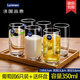 Eyu glass cup household water cup tea cup juice cup milk cup drinking water cup drink cup 6 set 6 packs/290ml high-end 13790+ drain cup holder default