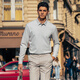 Mr. Stoff einfaches Hemdkragen Langarm Langarm T-Shirt Herren 2025 Herbst Neue Geschäfte und lässige, feste Farbanlage-Lampe Top Herren BT16862 Hell Cloud Grey M (170)
