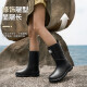 雨鞋女款2025新款时尚户外防滑雨靴登山徒步赶海防水胶鞋通勤水鞋 M011米白色 37