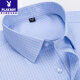 Playboy Herren Feste Farbe Baumwolle gestreiftes Kurzärmel-Hemd Sommer ICE SIMPS CLASSION BISSIONS Bügel professionelles Arbeitshemd 6627 38