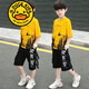 G.DUCKKIDS品牌童装男童短袖套装夏装潮洋气中大儿童衣服两件套男孩运动套装 826款套装 白色 160 建议身高145-155CM