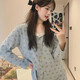KNFN带胸垫睡衣女款秋冬德绒甜美波点2024新款保暖薄绒少女家居服套装 2677-9彩色圆点kt猫 M 码80-100斤