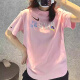 耐克（NIKE）女装运动套装25夏新款舒适透气时尚印花短袖T恤宽松五分裤 两件套 FJ7714-690+HM6983-133 L