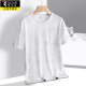 Camiseta de manga corta de verano de verano para hombres 2025 nueva camiseta para hombres de seda de seda de hielo a media manga de hombres suelto de sudor suelto y retirable top t bjz829 azul oscuro 4xl alrededor de 170-185 Jin [Jin equivale a 0.5 kg]