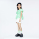 Annai children's clothing girls' short-sleeved tops 2024 spring new style white and green flowers 120
