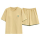 Yalu summer women's cotton short-sleeved pajamas can be worn outside 100 pure cotton home clothes for summer thin style loose can be worn outside card Y9856 M