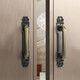 Mi Hong light luxury retro wooden door pull hand Chinese antique bronze and zinc alloy double door sliding door wardrobe 3923-Dahong ancient length 282