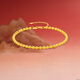 Saturday Lucky Yellow 18K gold bracelet for women, simple, fashionable and versatile, holiday gift for girlfriend, bracelet (16+3cm adjustable)