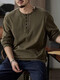 Yibaike American Henley Collar Long Sleeve T-shirt for Men Loose 2025 Autumn Undershirt Men's Retro Casual Top Men Mocha Brown S (80-100Jin Jin is equal to 0.5kg)
