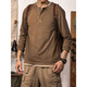 JEEP SPIRIT light luxury Jin Jin is equal to 0.5 kg. Large size men's American retro Henley shirt Henley collar long-sleeved T-shirt men's solid color bottoming shirt 100 tops. Coffee M. Recommended 100 Jin Jin is equal to 0.5 kg.