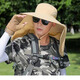 CTRLEND sun hat summer sun protection hat men Korean style breathable trend fisherman hat outdoor fishing removable sun hat covering face dark gray 12cm large hat brim [hat + mask]