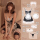 
Manyan dating suit tight sex toys couples bed underwear thong men's black silk open bellyband sex fun sweet maid outfit [full model set] give model the same socks, one size recommended weight 80-120 Jin [Jin equals 0.5 kg]