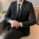 Lilan 2025 New Spring and Summer Suits Men's Jackets Business Casual Tops Groomsmen's Clothes Grooms Wedding Occupation 094 Pieces Black Suit+White Shirt+Trousers+XL Suitable for 120-145Jin Jin equals 0.5 kg