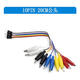 Dengshitang 10PIN color Dupont wire with alligator clip experimental lead test line 20CM/30CM/50CM male/female connecting line breadboard microcontroller wiring experimental test line DuPont female to alligator clip line-50CM