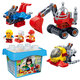 Bangbao Variety Engineering Vehicle Tournevis Eccavatrice Cranche Grue Boule de particules LEGO Bustruction Blocy Toys's Toys 9721-Aircraft 17 Porte 1 poupée