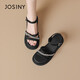 Zhuosini Schwammkuchen dicke Sandalen für Frauen im Sommer tragen koreanische kleine Absatzschuhe schwarz 37