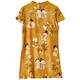 Shangdubila Chinese style stand-up collar button short-sleeved thin shirt for women in summer new Chinese printed slit shirt gentle top