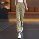 Dingyuan Green American Pantalones de trabajo para mujeres Pantalones delgados de las patas rectas delgada 2025 NUEVA CALIENCIA ALTA PITANDES DE SPORT SPORT SECHING SECHING 9929 VERDE [estilo de verano] S /26 [80-95Jin [Jin iguala 0.5 kg]]]