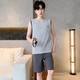 2025 new summer men's pure cotton pajamas set casual vest shorts for outdoor wear OMM13067 L
