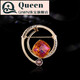 QIWN French original Austrian crystal brooch for women, high-end European style retro corsage brooch, anti-exposure, sunshine orange
