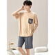 Liumanli Modal kurzärmelige Shorts für Männer im Sommer lose plus großer Dünner Pyjamas Sommer-Hausanzug 6624 Herrenhauskleidung 4xl [Empfohlen 180-220jin [Jin ist gleich 0,5 kg]] und große Größe großer Größe