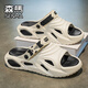 Sandales Semirir Sandals Men's Summer Sole collant Sandals décontractés Sandales Mens extérieures étanches Sports antidérapants Sports Black Grey 41 [41-42 Même taille]