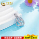 CHINA GOLD platinum hollow ribbon two-heart-in-one love pendant, heartbeat pendant about 2.2g