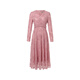 Kelaitier [multi-color style] [same style as Qiao Xin] 25-year-old French rose lace dress with temperament embroidered slim style light red XL