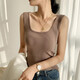 
White U-neck suspender vest for women 2025 new summer slim fit inner base threaded cotton square collar top can be worn outside 1 piece (white) XL code recommended 115-130Jin [Jin equals 0.5 kg]