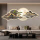 Yusenyi New Chinese style living room decoration painting landscape led light painting welcome pine sofa background wall hanging painting atmospheric mural 1697 10*40 crystal picture with light battery box + remote