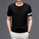 NEWMTER Kurzärärmig-T-Shirt für Männer 2025 Sommer neuer Stil mittleren und jungen Mode lässig losen runden Hals atmungsaktives lässiges T-Shirt für Männer High-End-Marine (Spotgeschwindigkeit) 3xl /56 (Spotgeschwindigkeit) [170-190jin [Jin gleich 0,5 kg]]