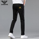 Armanibr armani jeans d'été masculin slim droit pantalon à la mode noir élastique 683 noir 33