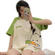 
Xushansi pajamas for women in summer fat mm200Jin [Jin equals 0.5 kg] plus fat plus size shorts shorts cartoon cute home clothes summer suit 679 green dinosaur 4XL recommended 172-200Jin [Jin equals 0.5 kg]