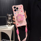 Xunxuan Lanyard à quatre coins adapté à Apple 16 Case de téléphone mobile iPhone 15 Promax Nouveau IP14 Color Love 13 Niche 12 support 11 mignon 8Plus anti-Fall 6 Case de protection 7p F3883 Color Love (rose) iPhone 15