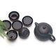 Zisha Kung Fu Tea Set Small Set Dry Infusion Plate Teapot Cover Bowl Cup Tea Tray Home Convenient to Carry Complete Set for Travel Bamboo Square Plate Comes with One Pot and Four Cups