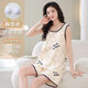 Jianman comes with chest pad vest shorts pajamas for women in summer loose large-size sleeveless two-piece home clothing fashion suit FY9856 M Recommended 80-100Jin [Jin equals 0.5 kg]