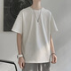 With pure YISHION trendy American short-sleeved T-shirt for men in summer pure cotton round neck versatile casual 2025 new fashion brand loose Hong Kong style T-shirt white-1365 short-sleeved-pure cotton S [recommended 80-110Jin [Jin equals 0.5 kg]]