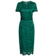 Roeyshouse Royyshouse Temperamento Manga de hojaldre Vestido verde 2025 Summer NUEVA FALLA CLACE-UP SLIM FALDE 12242 Verde S