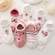 MU Fengqing Chaussettes d'ours aux fraises pour chaussettes courtes pour femmes invisibles nouveaux ins tendance polyvalents simples en silicone anti-glip