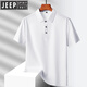 JEEP SPIRIT吉普2025冰丝无痕POLO衫男士夏季薄.款宽松中年爸爸装翻领短袖t恤 6630白色 L 110-120斤