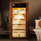 Freerman HM-70S compressor cigar cabinet with constant temperature and humidity, all cedar wood liner, red wine and tea humidifier, 2+2 pure ammonia (cedar wood liner), gold burr pattern