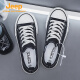 吉普（JEEP）帆布男鞋夏季透气布鞋男款鞋子男生运动休闲板鞋学生潮流百搭潮鞋 A1315黑蓝/旗舰官方店 35