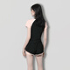 Lugeli swimsuit women's hot spring belly swimsuit split suit short-sleeved sun protection sexy slimming professional swimsuit outside wearing pink and black split swimsuit single size [Suggested 70-120Jin [Jin equals 0.5 kg]]