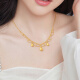 Luk Fu Jewelry Light and Shadow Gold Gold Gold Gold Gold Lace Water Drop Collar Collar Cabecillo Regalo GJGTBN0029 9.28 gramos (incluido el costo de mano de obra 1,392 yuan)