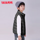 Yaya (YAYA) children's down vest for boys and girls, autumn and winter wear inside and outside, medium and large children's clothing, lightweight school uniform artifact vest jacket K black 160 160/80 (160)