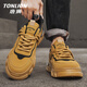 Tonlion Chaussures masculines printemps et d'été Chaussures décontractées à la mode pour hommes Retro Travail Chaussures Mentille Moulonnage Martin chaussures Bottes jaunes Taille 40