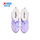 XTEP Children's Icebreaker 1.0 Cotton Boots Winter Girls Rex Rabbit Velvet High Top Thickened Warm Cotton Shoes Iris Purple 34