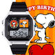 Cartoon Snoopy anime 2D electronic watch student party has alarm clock chronograph luminous gift sports waterproof [fashionable silver black] D15924 electronic watch [imported movement + super long standby] gift box